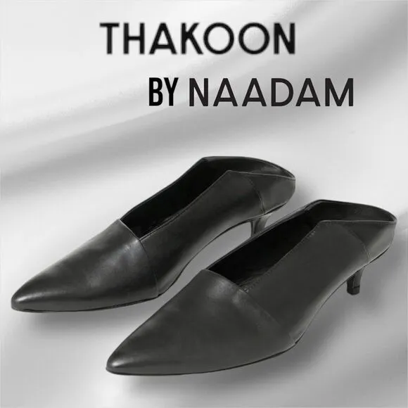 THAKOON by NAADAM Women’s Kitten Heel Leather Mules in the Size EU 40/ US 9