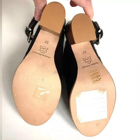 Thakoon calf hair sling back booties Dark Brown 37