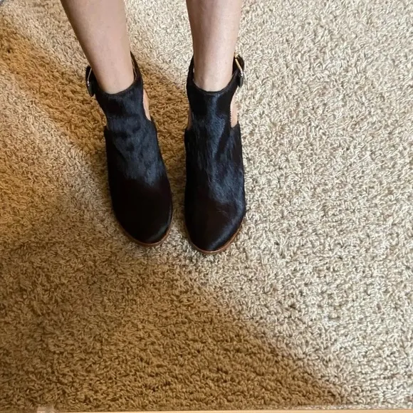 Thakoon calf hair sling back booties Dark Brown 37
