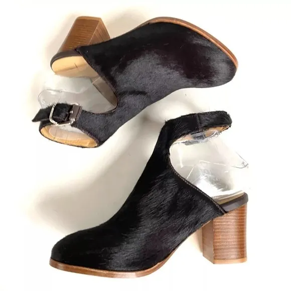 Thakoon calf hair sling back booties Dark Brown 37