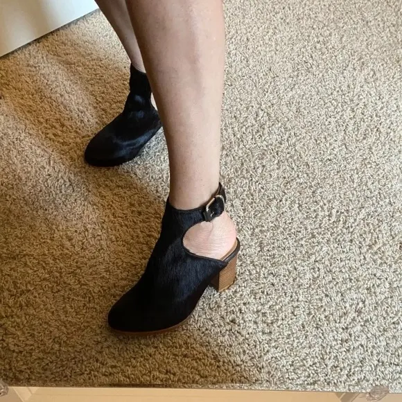 Thakoon calf hair sling back booties Dark Brown 37
