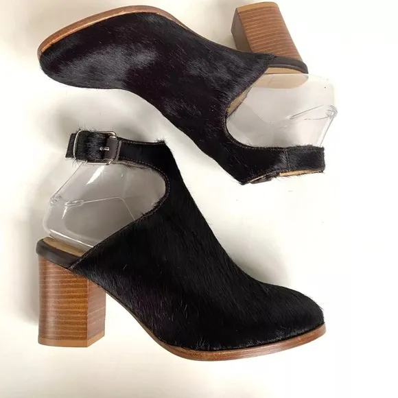 Thakoon calf hair sling back booties Dark Brown 37