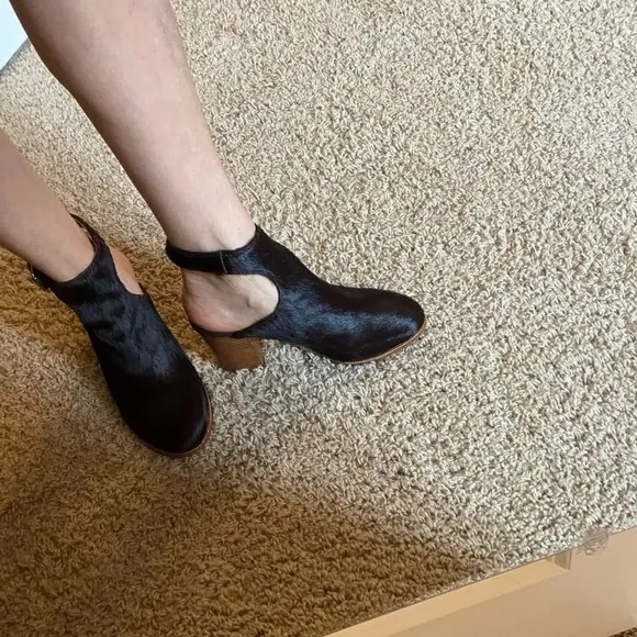 Thakoon calf hair sling back booties Dark Brown 37
