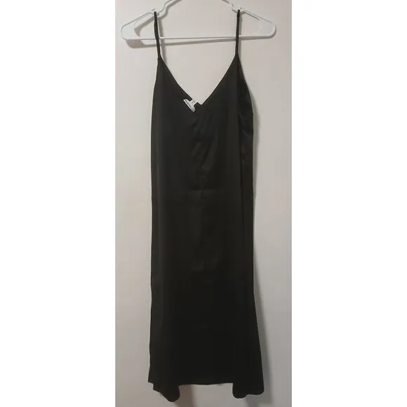 The drop womens small black midi slip dress sweetheart romantic goth side split
