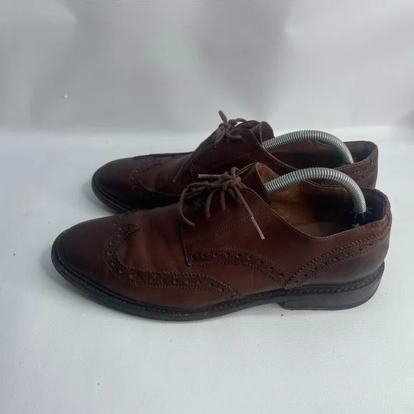 The Frye Company John A Frye JAMES Wingtip Brown Leather Oxfords Shoes Mens 10 D