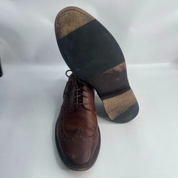 The Frye Company John A Frye JAMES Wingtip Brown Leather Oxfords Shoes Mens 10 D