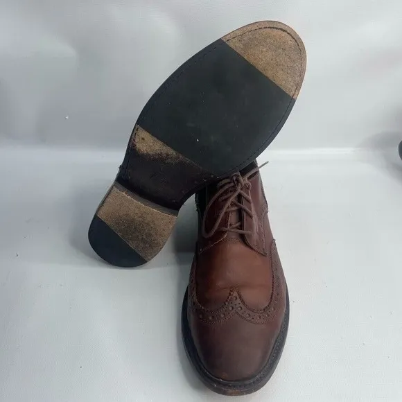 The Frye Company John A Frye JAMES Wingtip Brown Leather Oxfords Shoes Mens 10 D