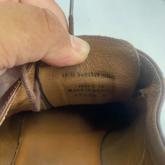 The Frye Company John A Frye JAMES Wingtip Brown Leather Oxfords Shoes Mens 10 D