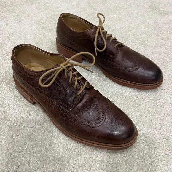 The Frye Company John A Frye Wingtip Oxfords Brown Leather Men’s Size 11.5 D,