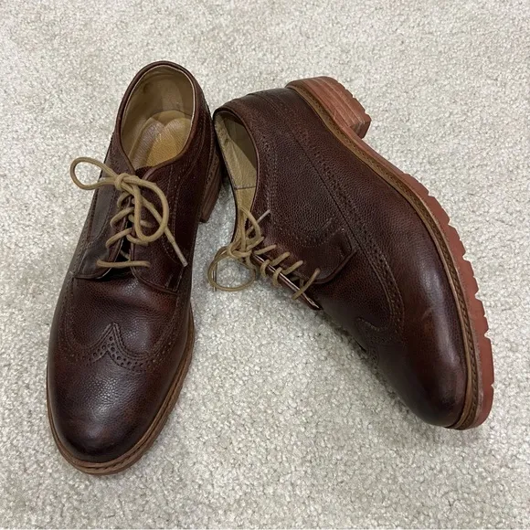 The Frye Company John A Frye Wingtip Oxfords Brown Leather Men’s Size 11.5 D,