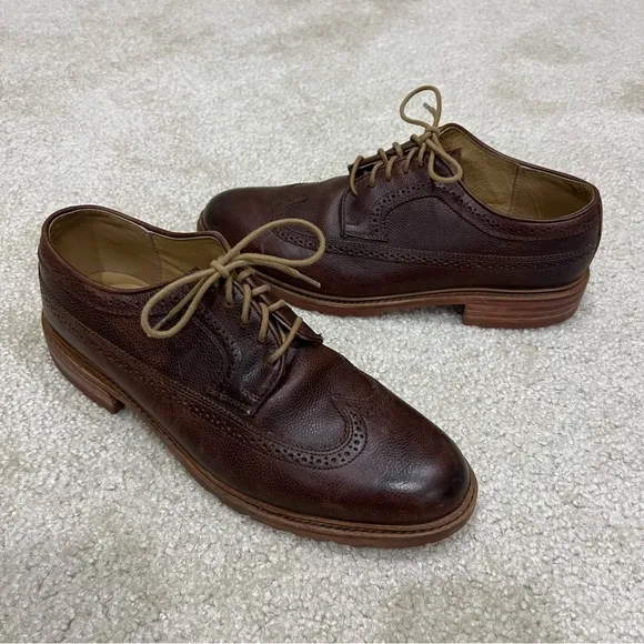 The Frye Company John A Frye Wingtip Oxfords Brown Leather Men’s Size 11.5 D,