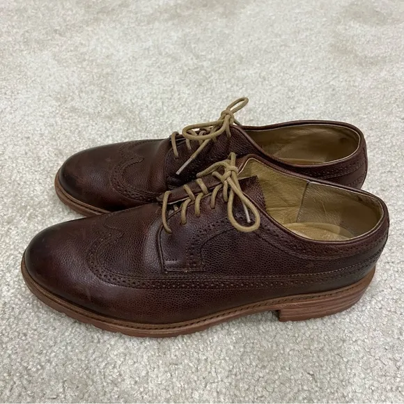 The Frye Company John A Frye Wingtip Oxfords Brown Leather Men’s Size 11.5 D,