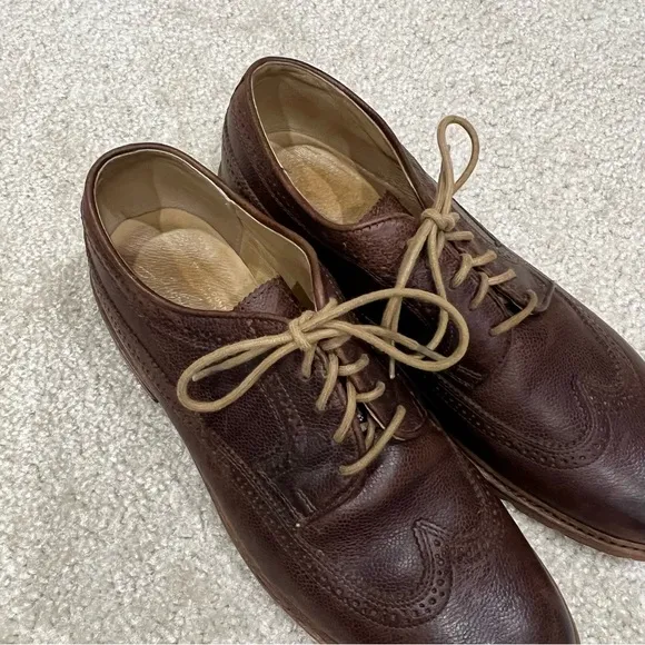 The Frye Company John A Frye Wingtip Oxfords Brown Leather Men’s Size 11.5 D,