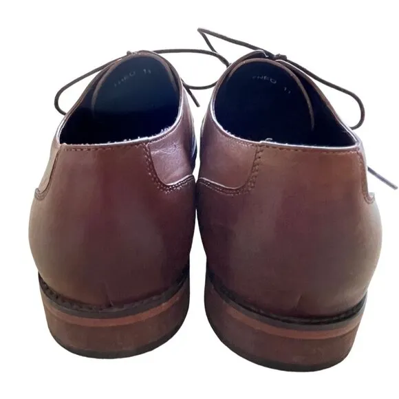 The Groom's Suit Men's 11 Leather THEO Dress Shoes Lace Up Oxfords Dark Brown