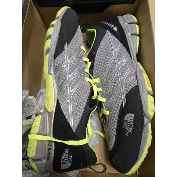 The North Face Mens Ultra Kilowatt Pebax Monument Grey Dayglo Yellow, Size 10