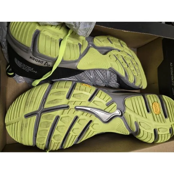 The North Face Mens Ultra Kilowatt Pebax Monument Grey Dayglo Yellow, Size 10