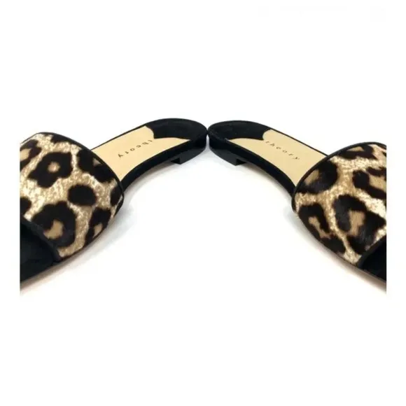 Theory Jasper Cheetah Slide Sandal Mules Black Size 6.5 NWT in Box