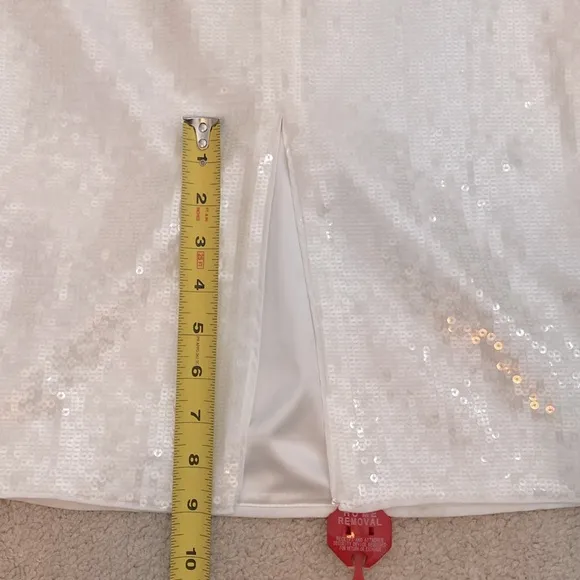 Theory NWT White Fluid Sequins Cocktail‎ Slip Dress Spaghetti Strap Size 4 $445