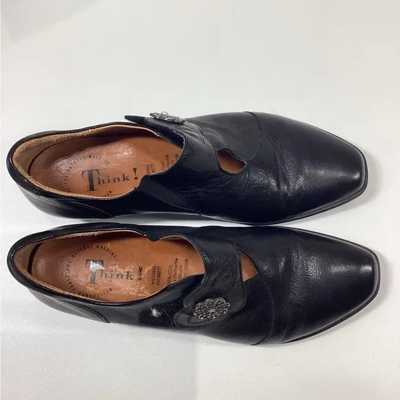 Think! Black‎ Leather Kitten Heels EU 40