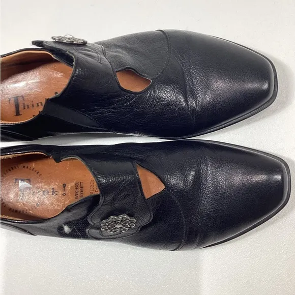 Think! Black‎ Leather Kitten Heels EU 40