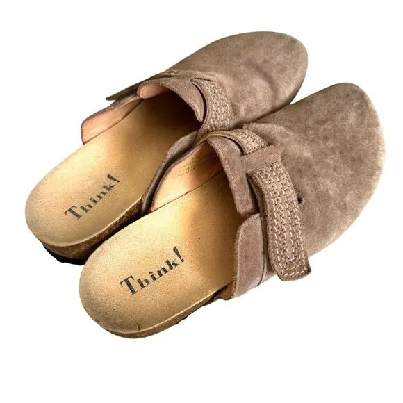 Think! Women's Size US 8.5, EU 39 Julia Velcro Clog in Stone Color