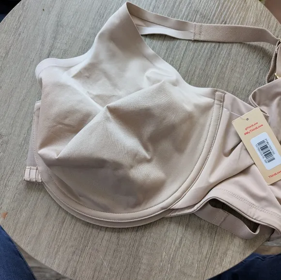 Third Love Women Beige Classic Second Skin Unlined Bra Size