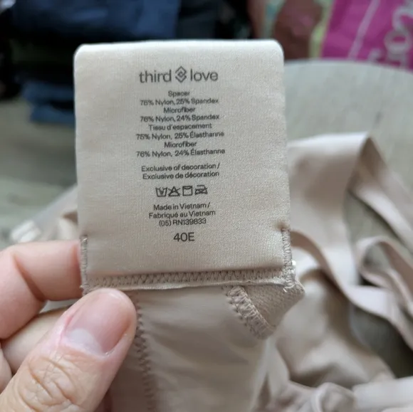 Third Love Women Beige Classic Second Skin Unlined Bra Size