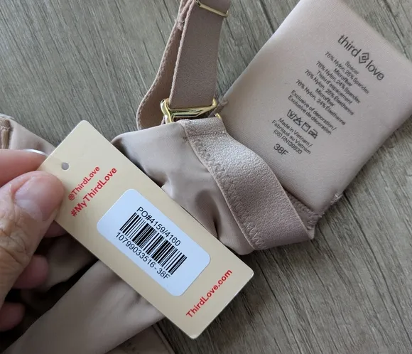 Third Love Women Beige Classic Second Skin Unlined Bra Size