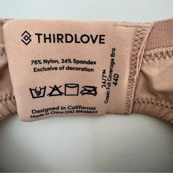 ThirdLove 24/7 Classic Perfect Full Coverage Bra 44 D