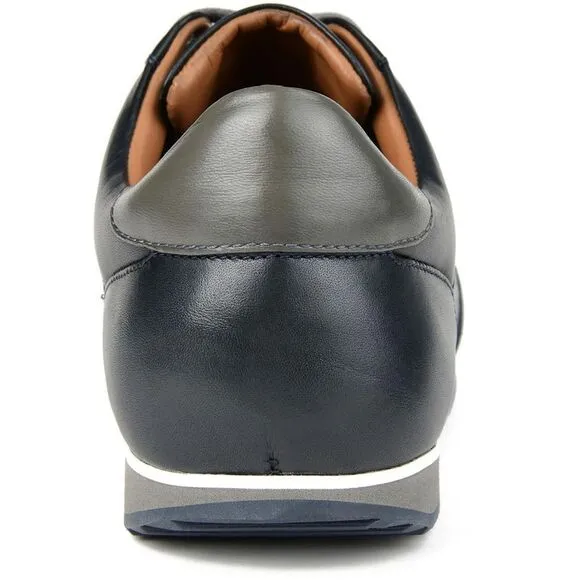 Thomas &amp; Vine Mens FenwayWD Navy Leather Wingtip Lace-Up Oxfords Shoes New