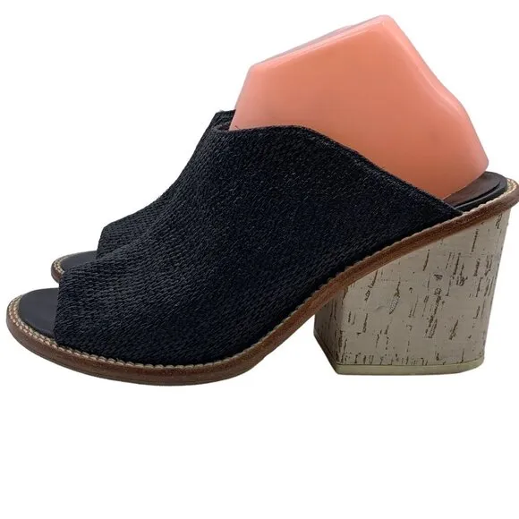 tibi Blane Leather Chunky Block Heel Open Toe Mules Sandals Sz 40.5 US 10.5. #8