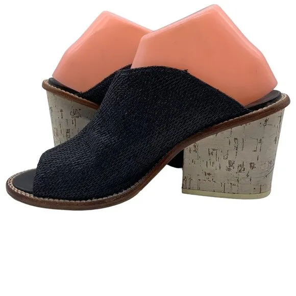 tibi Blane Leather Chunky Block Heel Open Toe Mules Sandals Sz 40.5 US 10.5. #8