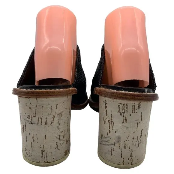 tibi Blane Leather Chunky Block Heel Open Toe Mules Sandals Sz 40.5 US 10.5. #8
