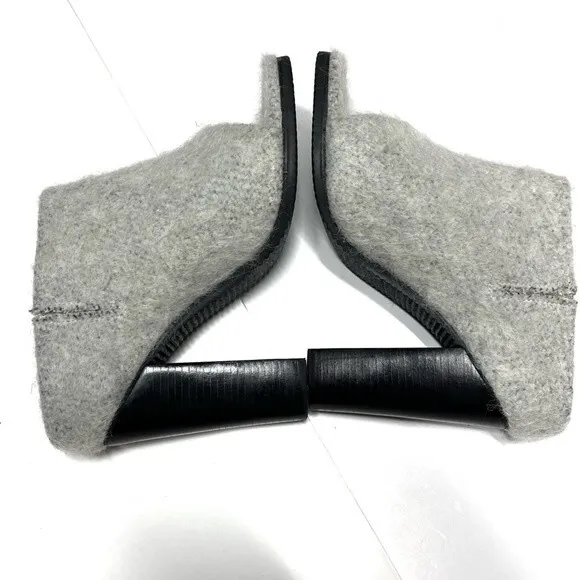 Tibi Leona Mohair Slide Mules in Ice Grey 39