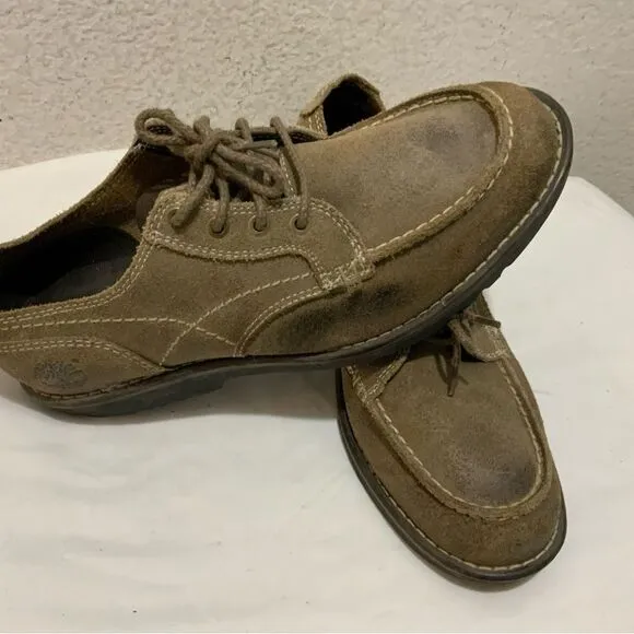 Timberland EarthKeepers 3311A Taupe Suede Moc Toe Loafers Oxfords Shoes Men's 8