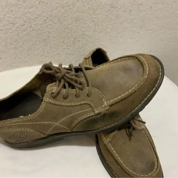 Timberland EarthKeepers 3311A Taupe Suede Moc Toe Loafers Oxfords Shoes Men's 8
