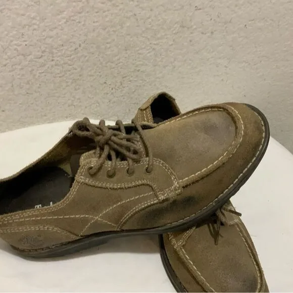 Timberland EarthKeepers 3311A Taupe Suede Moc Toe Loafers Oxfords Shoes Men's 8