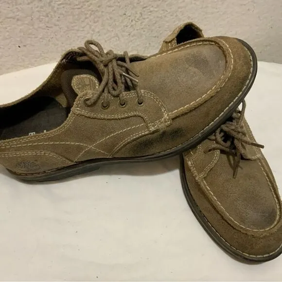 Timberland EarthKeepers 3311A Taupe Suede Moc Toe Loafers Oxfords Shoes Men's 8