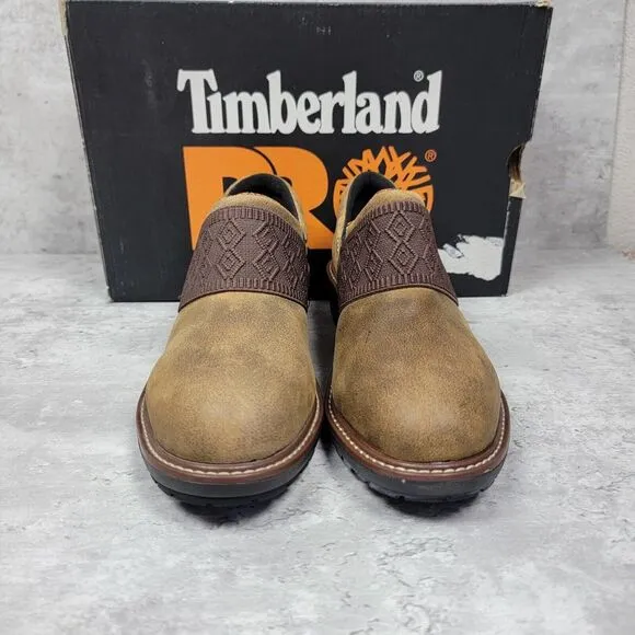 Timberland Pro Alloy Toe‎ Size 5.5 Womens Riveter Slip On Brown Anti-fatigue NWB