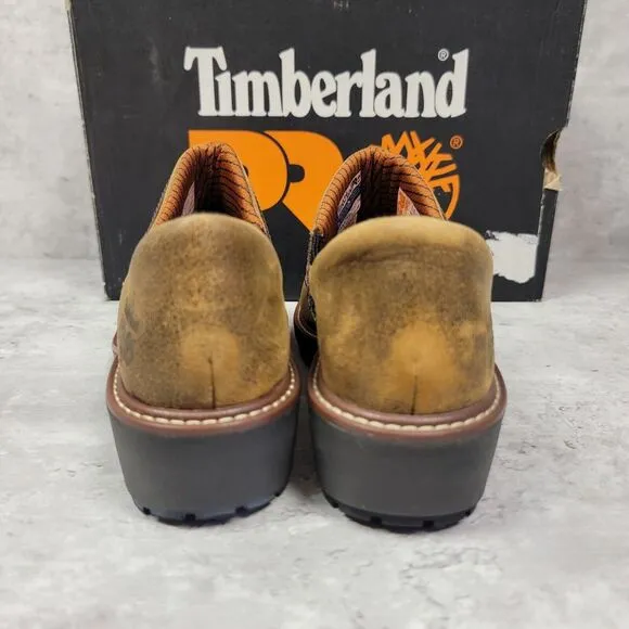 Timberland Pro Alloy Toe‎ Size 5.5 Womens Riveter Slip On Brown Anti-fatigue NWB