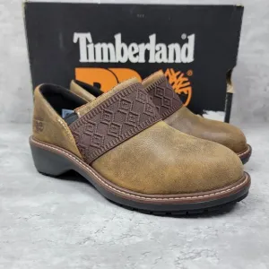 Timberland Pro Alloy Toe Size 6‎ Womens Riveter Slip On Brown Anti-fatigue NWB