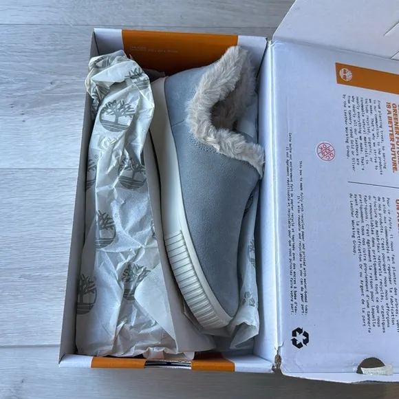 Timberland Warm Lined Slip-Ons Skyla Bay 6.5 gray NWT in box