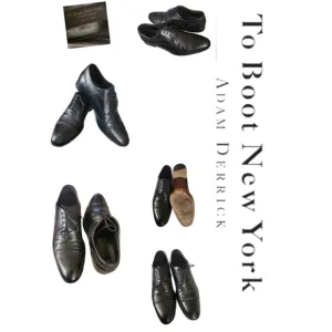 TO BOOT NEW YORK ADAM DERRICK BLACK LEATHER WING TIP CAP TOE OXFORDS SIZE 9