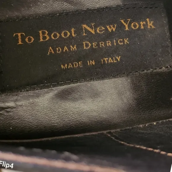 TO BOOT NEW YORK ADAM DERRICK BLACK LEATHER WING TIP CAP TOE OXFORDS SIZE 9