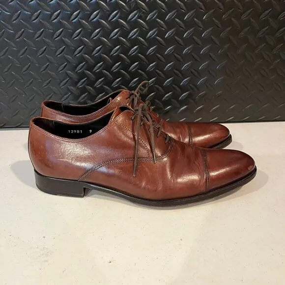 To Boot New York Adam Derrick Italy Cap Toe‎ Oxfords Brown Leather Mens Size 9
