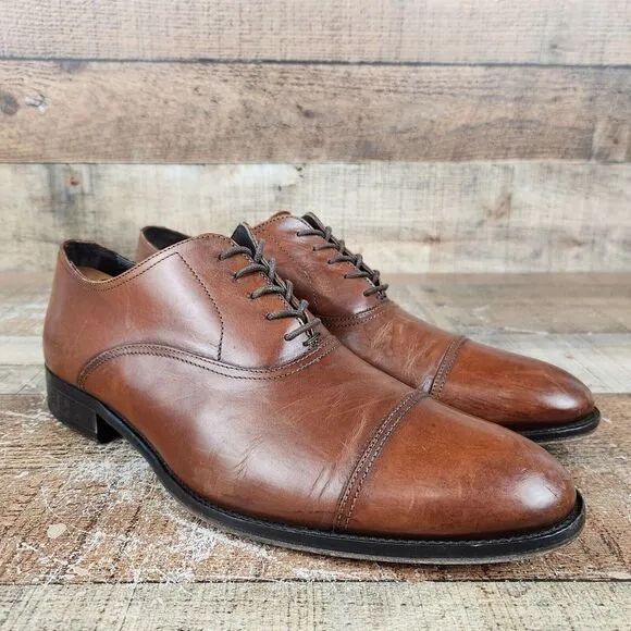 To Boot New York Adam Derrick Men Size 8 Brandon Cognac Cap Toe Oxfords 12981