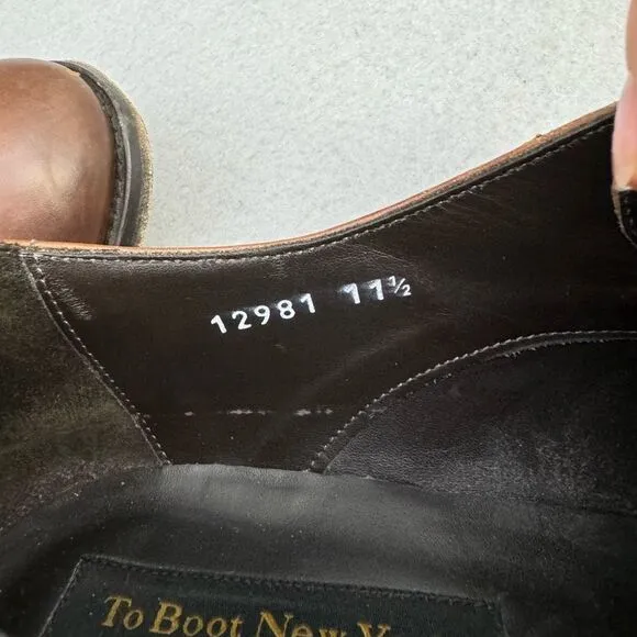 TO BOOT NEW YORK 'Brandon' Brown Leather Cap Toe Oxfords Size US 11.5