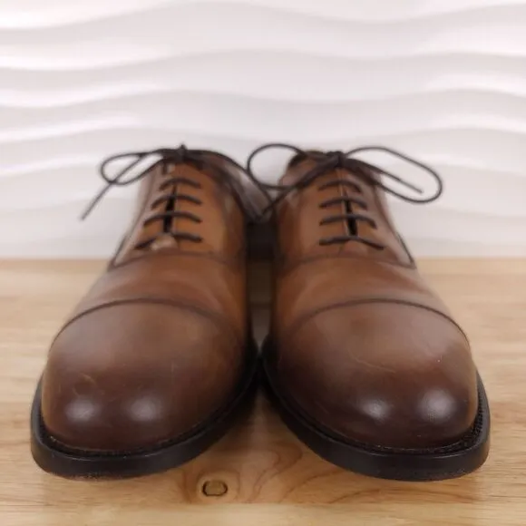 To Boot New York Caufield Oxfords Mens Size‎ 9 M Cuoio Brown Leather Cap Toe