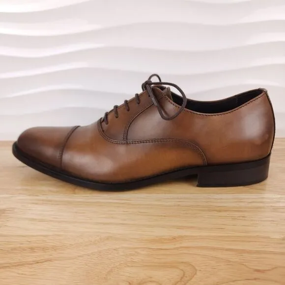 To Boot New York Caufield Oxfords Mens Size‎ 9 M Cuoio Brown Leather Cap Toe