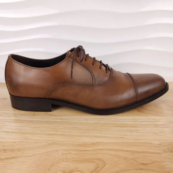 To Boot New York Caufield Oxfords Mens Size‎ 9 M Cuoio Brown Leather Cap Toe